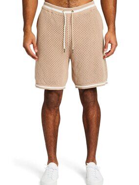NWT SER.O.YA Taupe Knit Shorts with White Trim (L)